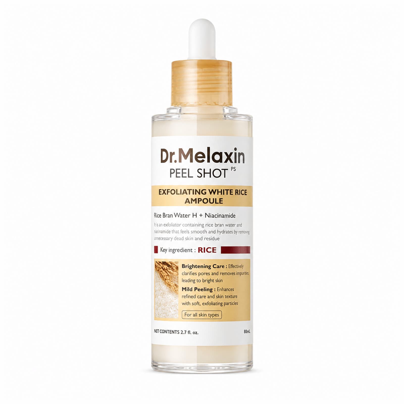 Dr. Melaxin Peel Shot Glow White Rice Ampoule 80ml - BeautyVaultz