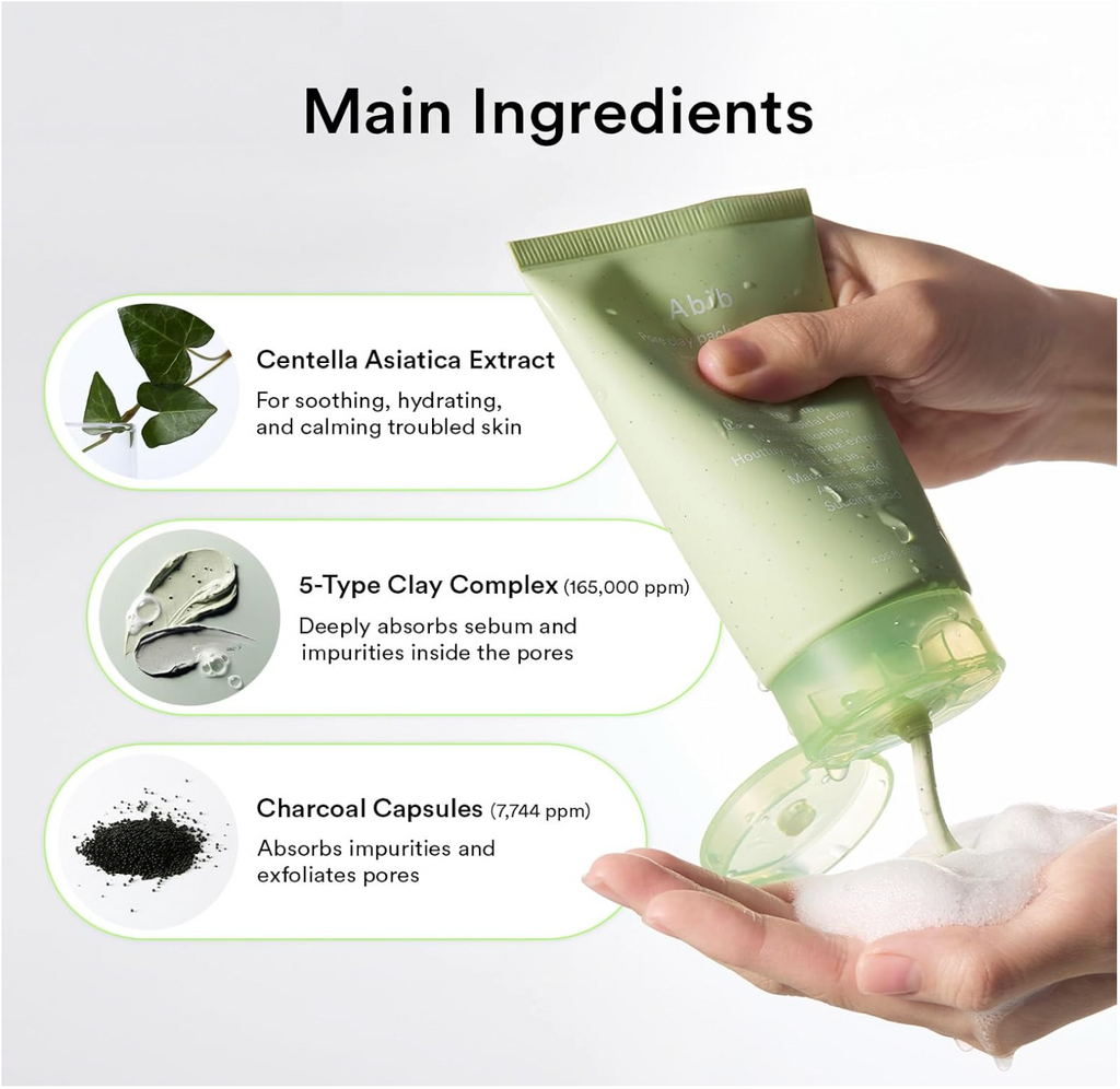 Abib Pore Clay Pack Cleanser Heartleaf Charcoal Foam 120ml