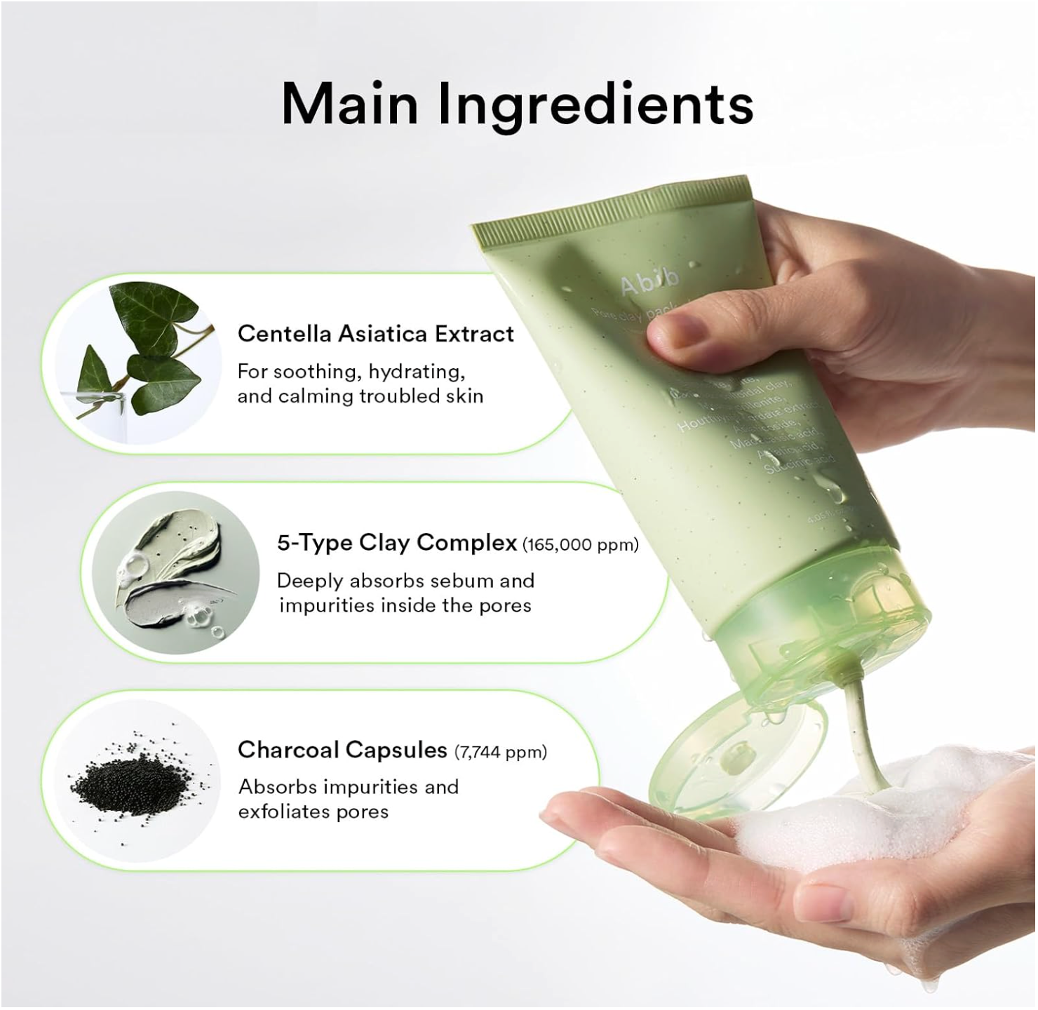 Abib Pore Clay Pack Cleanser Heartleaf Charcoal Foam 120ml