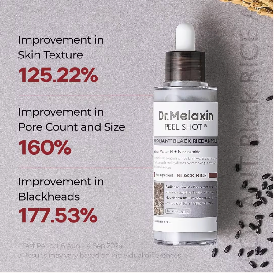 Dr. Melaxin Peel Shot Exfoliating Black Rice Ampoule 80ml