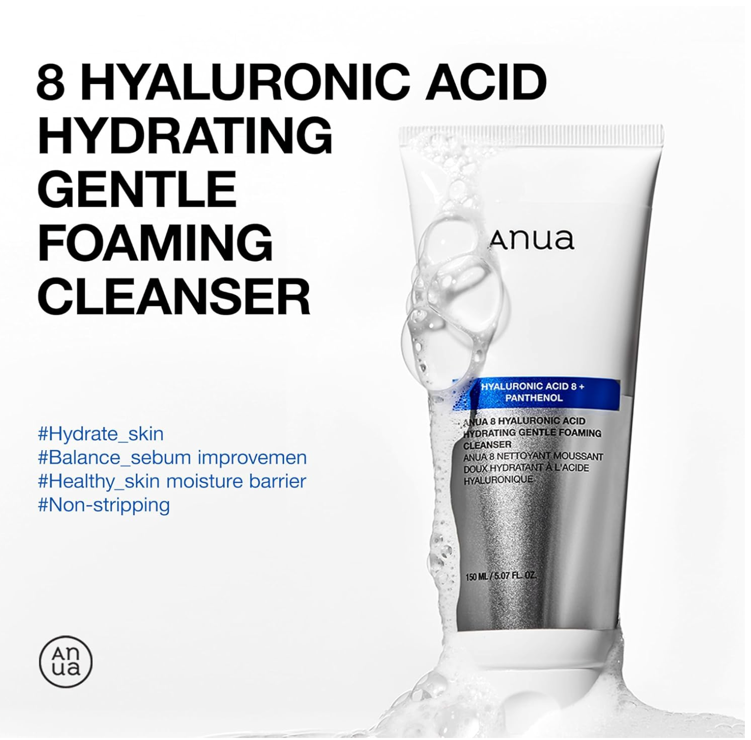 ANUA 8 Hyaluronic Acid Hydrating Gentle Foaming Cleanser 150ml