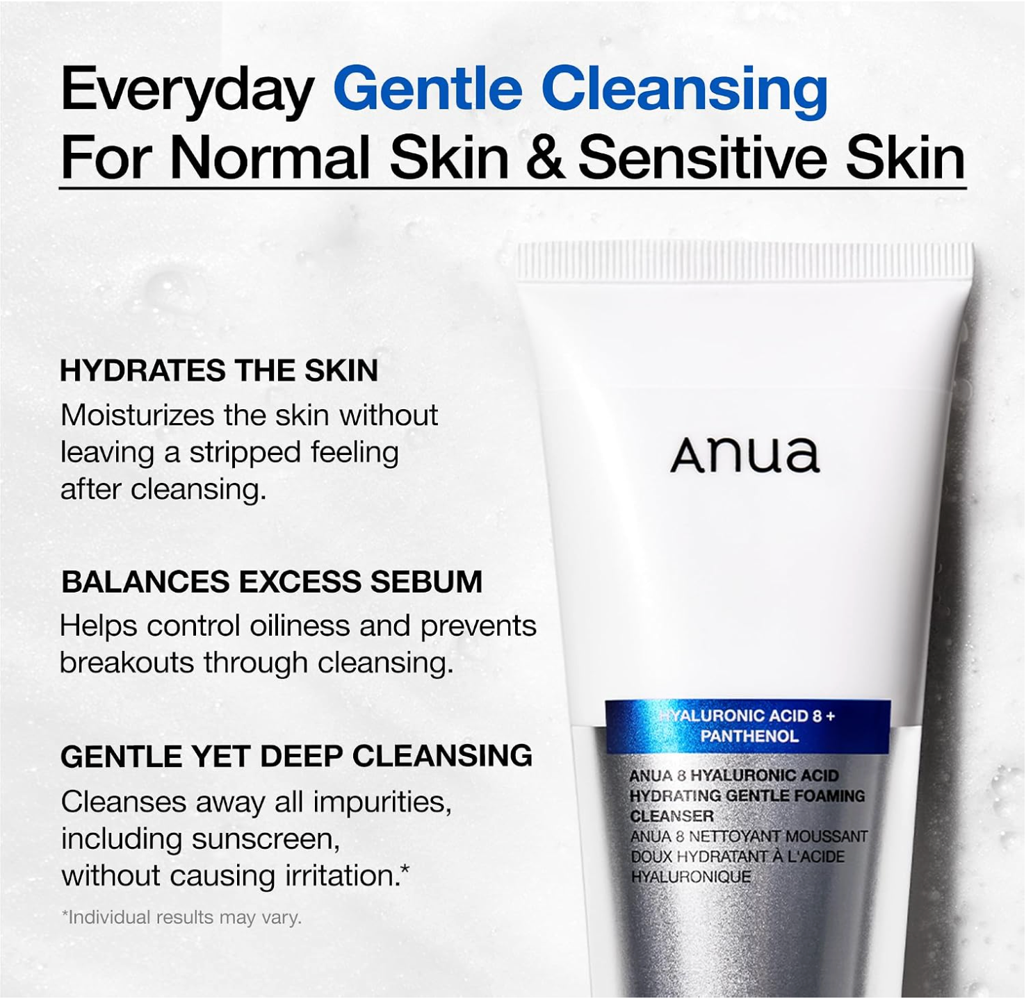 ANUA 8 Hyaluronic Acid Hydrating Gentle Foaming Cleanser 150ml