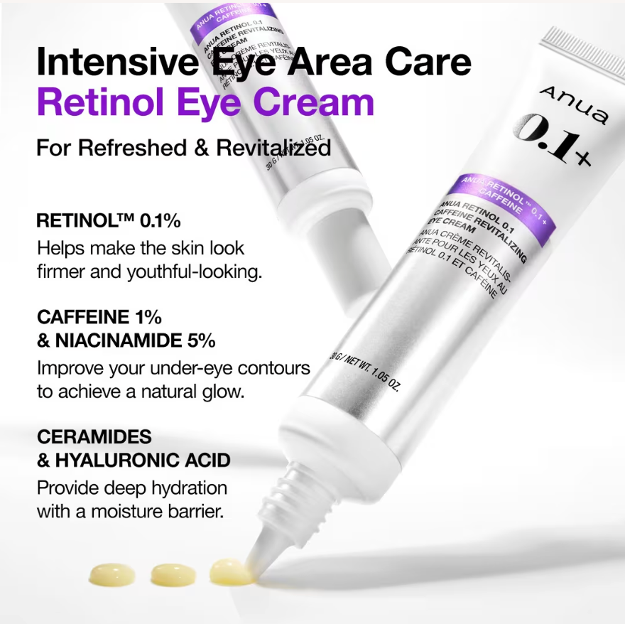 ANUA Retinol 0.1% Caffeine Revitalizing Eye Cream