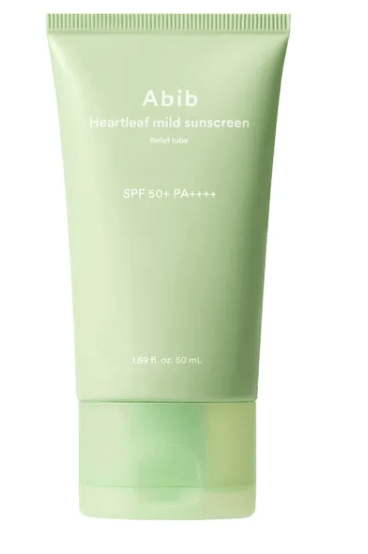 Abib Heartleaf Mild Sunscreen SPF50+ PA++++ 50ml - BeautyVaultz
