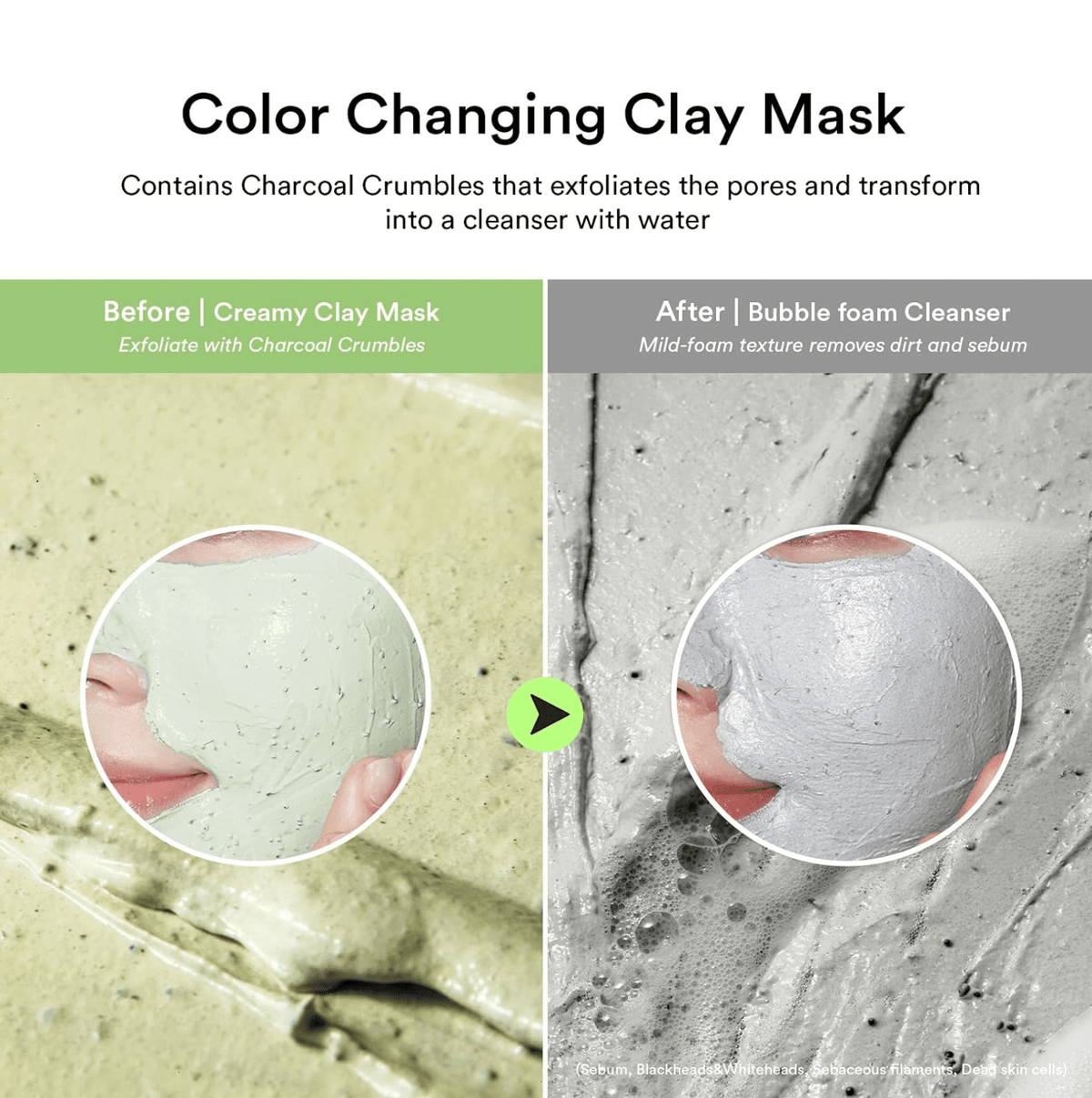 Abib Pore Clay Pack Cleanser Heartleaf Charcoal Foam 120ml - BeautyVaultz