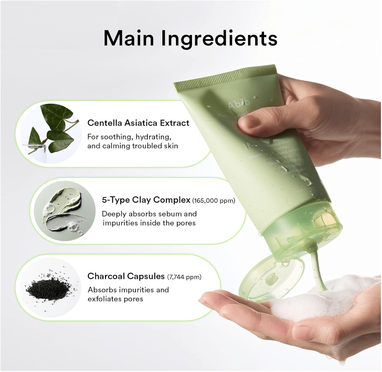 Abib Pore Clay Pack Cleanser Heartleaf Charcoal Foam 120ml - BeautyVaultz