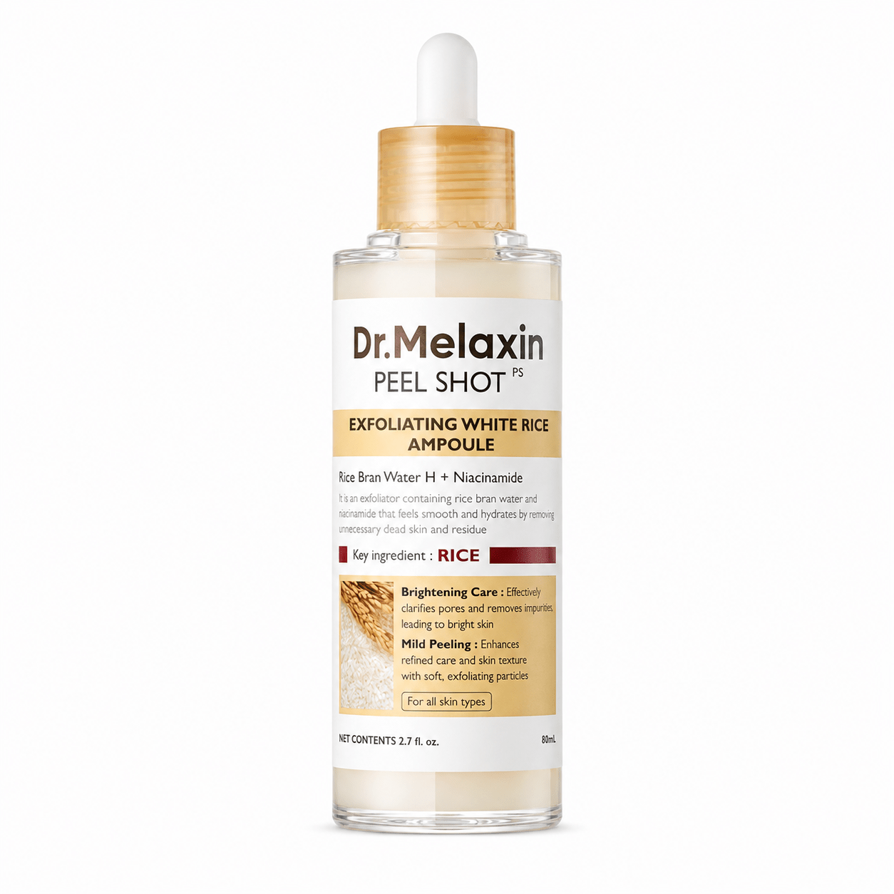 Dr. Melaxin Peel Shot Glow White Rice Ampoule 80ml - BeautyVaultz